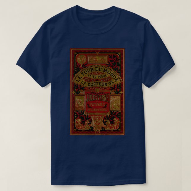 Jules Verne Värld runt på 80 dagar  T Shirt (Design framsida)