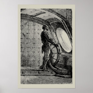 Jules Vernes kapten Nemo styrde Nautilus Poster