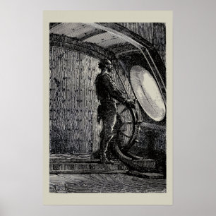 Jules Vernes kapten Nemo styrde Nautilus Poster