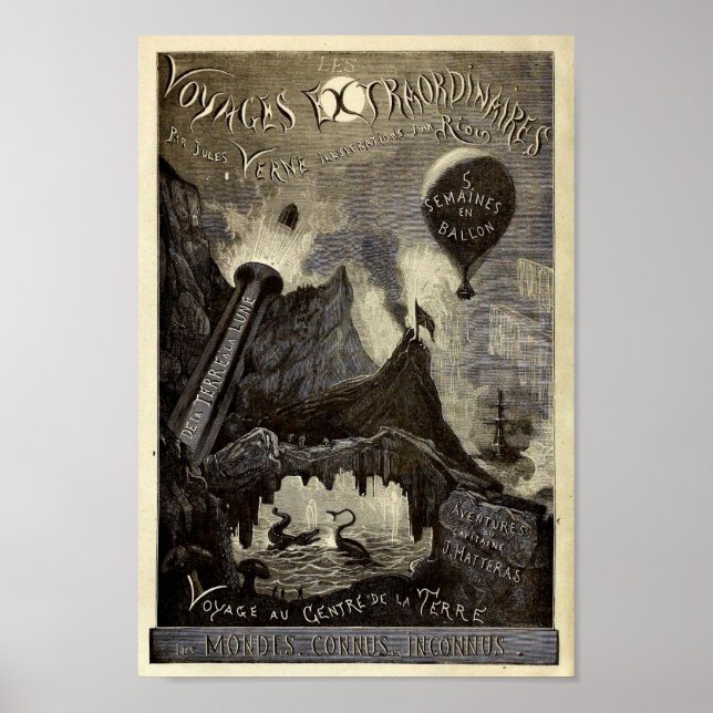 Jules Vernes voyages Extraordinaires (1861) Poster (Framsidan)