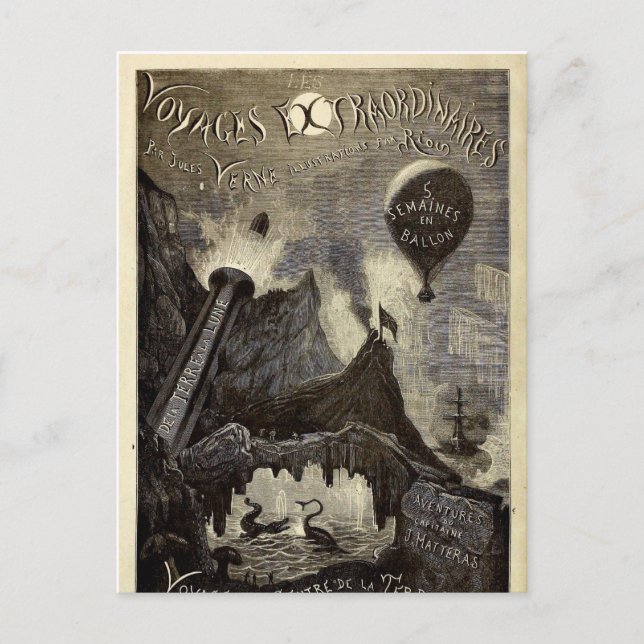 Jules Vernes voyages Extraordinaires Vykort (Framsida)