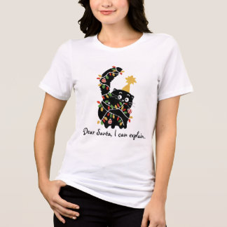 Julestil Julenisse Katt Söt Rolig T Shirt
