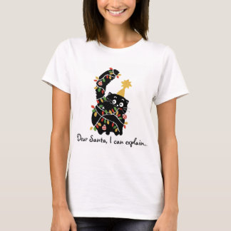 Julestil Julenisse Katt Söt Rolig T Shirt