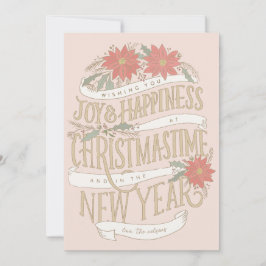 Julestjärnor och banderoller julkort