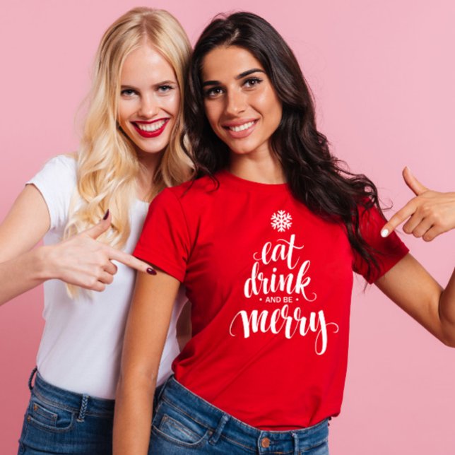 Juletid Drick och bli Merry Red Women's T Shirt (Skapare uppladdad)