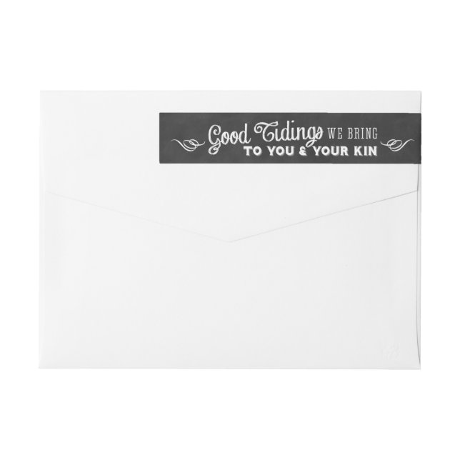 Juletikett för Chalkboard Typography Etikettband (Baksidan)