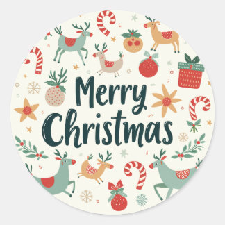 Juletikett Runt Klistermärke