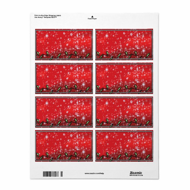 Juletiketter - Anpassadet Adress-etiketter Fraktsedel (Helt Ark)