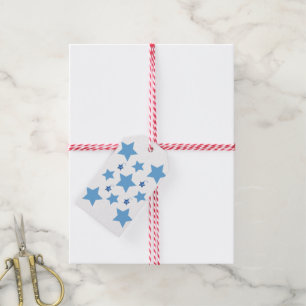 Juletiketter Blue Stars Presentetikett