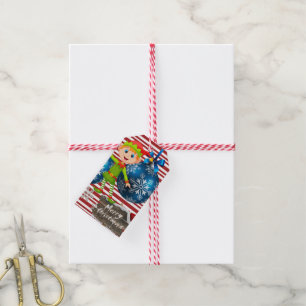 Juletiketter Elf Rand Presentetikett