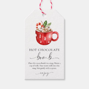 Juletiketter för hett Chocolate Bomb Recipe Kit Presentetikett