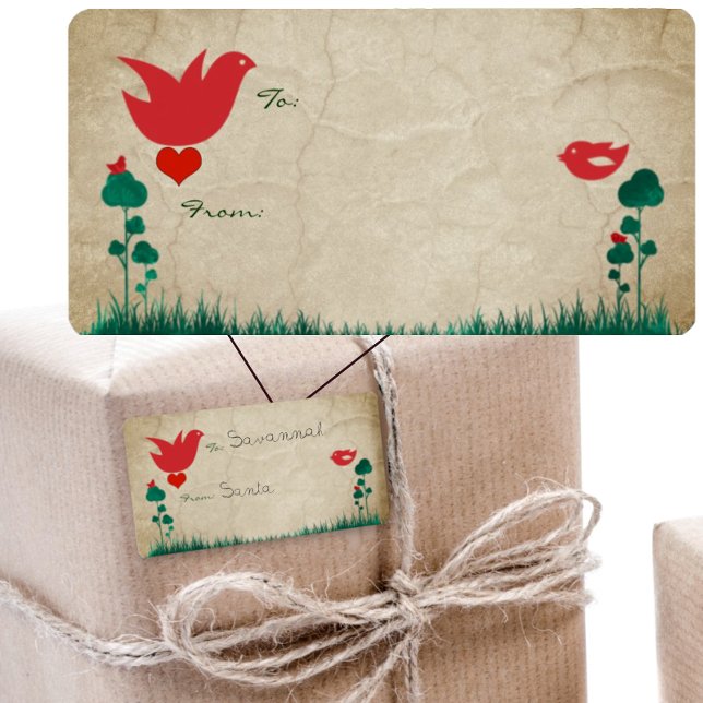 Juletiketter för kutkvistiska rödfåglar adressetikett (Skapare uppladdad)