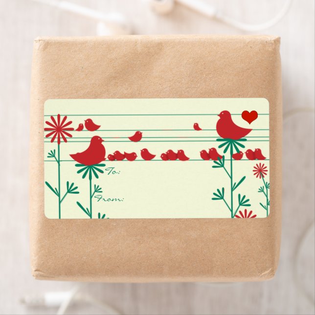 Juletiketter för kutkvistiska rödfåglar fraktsedel (Insitu)