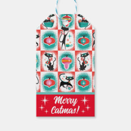 Juletiketter för MCM-katter Presentetikett