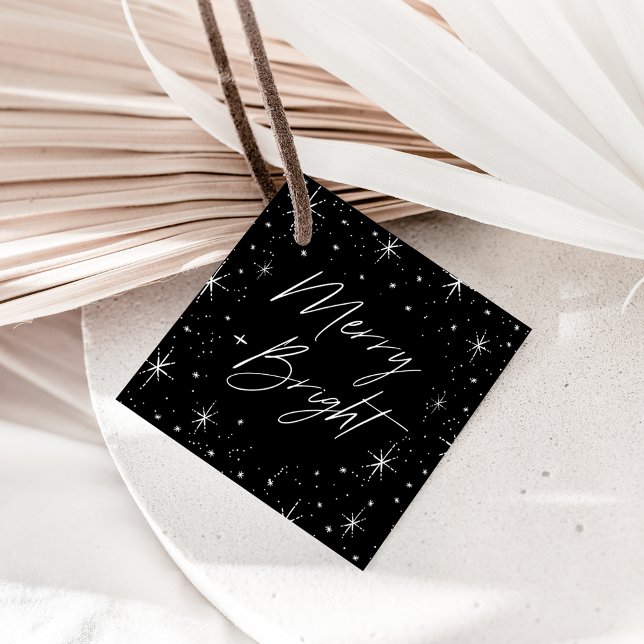 Juletiketter för Merry och Bright Black Gåvor Etiketter (Skapare uppladdad)