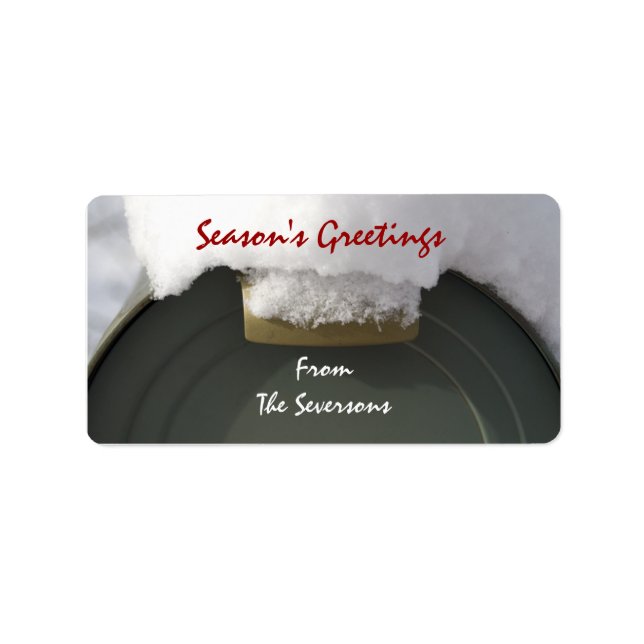 Juletiketter för postlåda som omfattas av Snö Adressetikett (Framsidan)