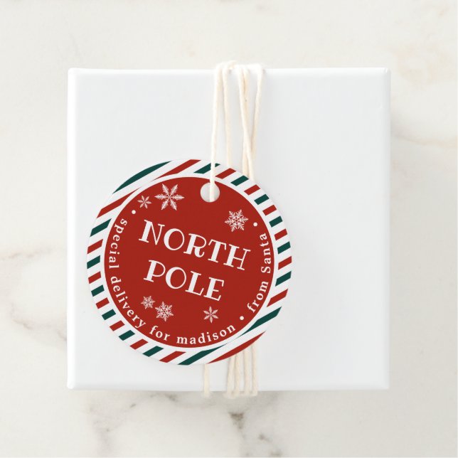 Juletiketter för Speciell leverans av Nordpolen Gåvor Etiketter (På plats)
