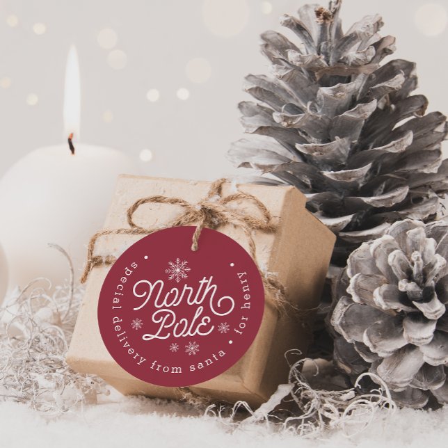 Juletiketter för Speciell leverans av Nordpolen Gåvor Etiketter (Skapare uppladdad)