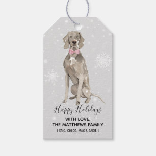 Juletiketter för Weimaraner hundhelgdag Presentetikett