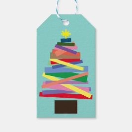 JULETIKETTER - FUNKY JULGRAN PRESENTETIKETT