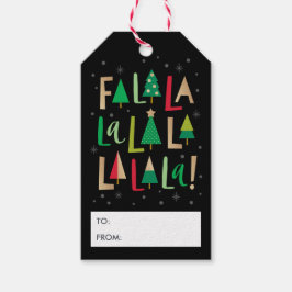 Juletiketter i Cheerful Träd Presentetikett