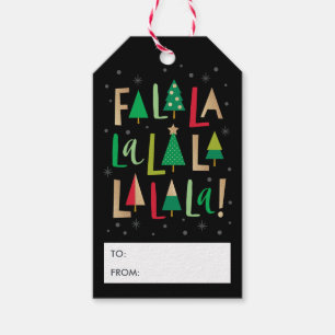 Juletiketter i Cheerful Träd Presentetikett