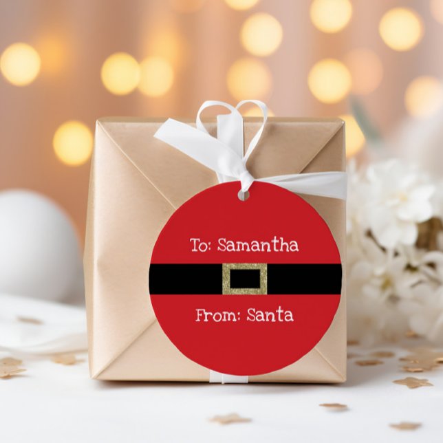 Juletiketter i Santa red Black guld Gåvor Etiketter (Skapare uppladdad)