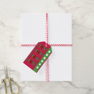 Juletiketter Joy Red Grönt Presentetikett