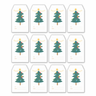 Juletiketter Julafton Presenter Märkre Klistermärken