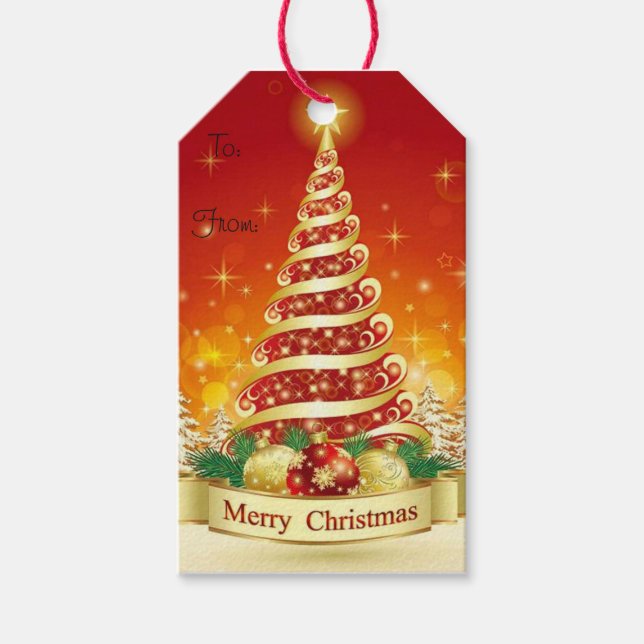 Juletiketter/Julgran Presentetikett (Framsidan)