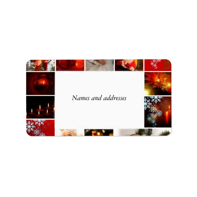 Juletiketter med Helgdag Gräns Adressetikett (Framsidan)