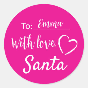 Juletiketter med Kärlek från Santa Sticker Runt Klistermärke