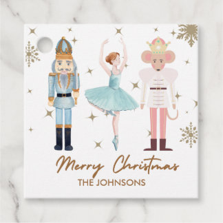 Juletiketter Nutcrackers och Ballerina Gåvor Etiketter