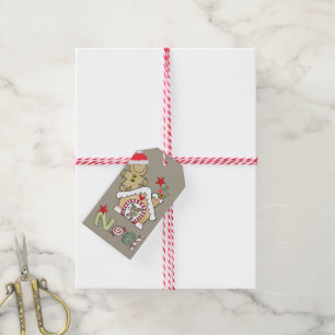 juletiketter Pepparkaksgubbe Noel Presentetikett