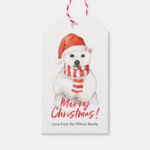 Juletiketter polar björn presentetikett