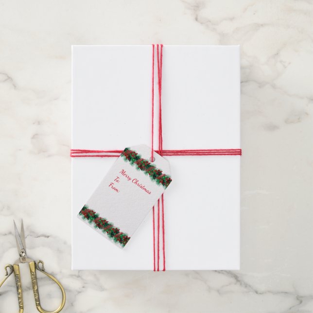 Juletiketter Presentetikett (Med Snöre)