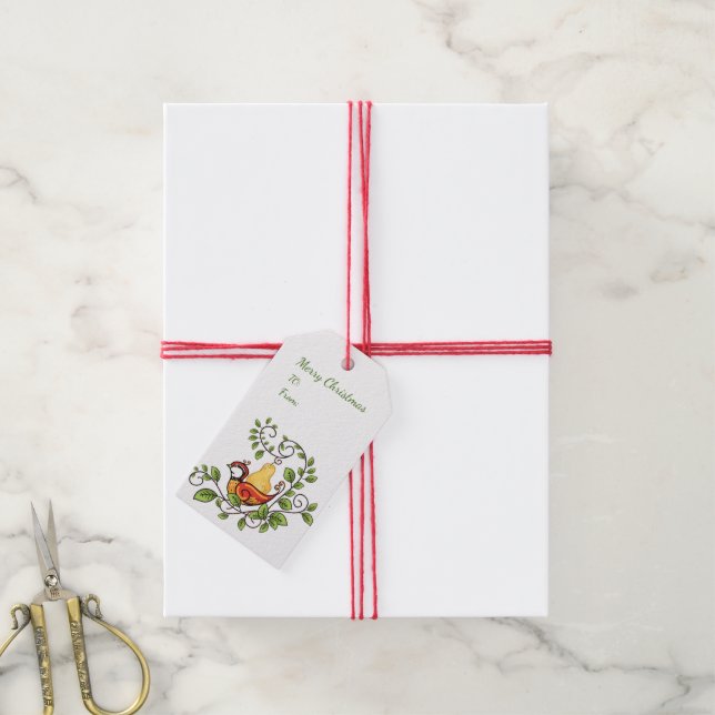 Juletiketter Presentetikett (Med Snöre)