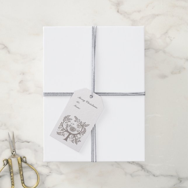 Juletiketter Presentetikett (Med Snöre)