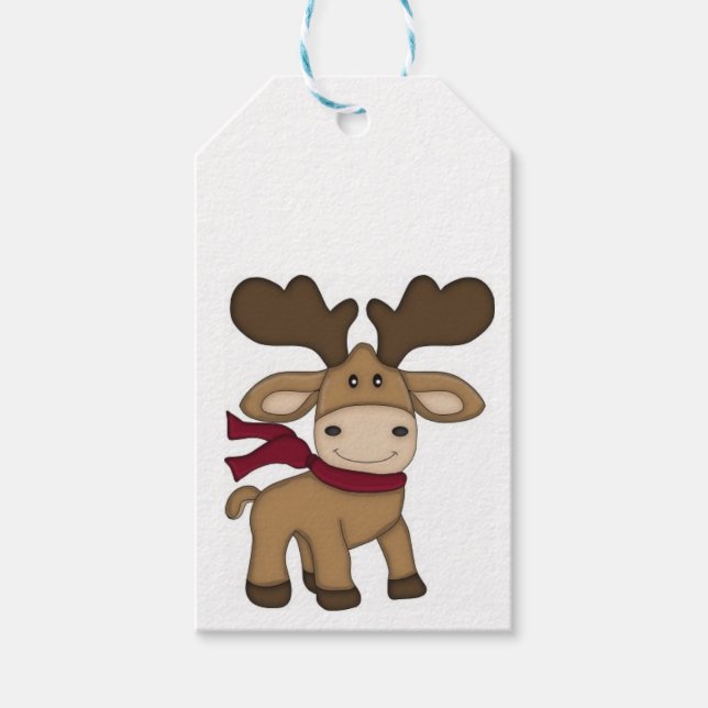 Juletiketter - Raindeer Presentetikett (Framsidan)