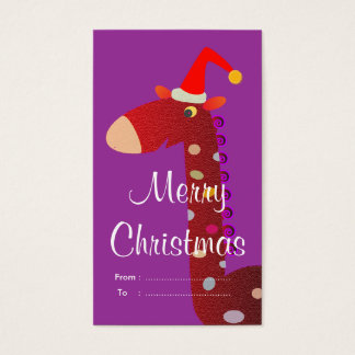 Juletiketter: Red Giraffe Visitkort