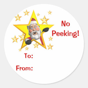 Juletiketter Runt Klistermärke