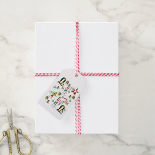 juletiketter Snögubbe Penguin  Presentetikett