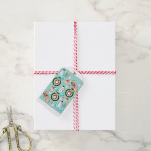 Juletiketter Snögubbe Polar Björnfisk Presentetikett