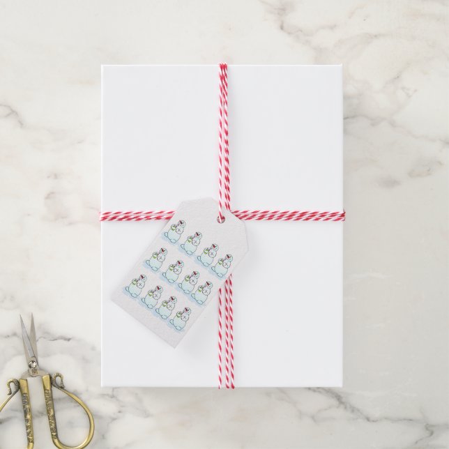 Juletiketter Snögubbe Presentetikett (Med Snöre)