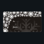 Juletiketter - Svartvit Snöflingor Fraktsedel<br><div class="desc">Svart och vit snöflingdesign för Juletiketter - tittar för snövit jul</div>
