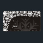 Juletiketter - Svartvit Snöflingor Fraktsedel<br><div class="desc">Svart och vit snöflingdesign för Juletiketter - tittar för snövit jul</div>