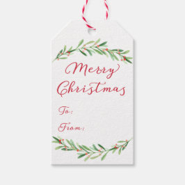 Juletiketterna grönt och Röda Gren Presentetikett