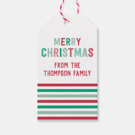 Juletiketterna grönt och Röda Rand Presentetikett