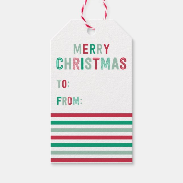 Juletiketterna grönt och Röda Rand Presentetikett (Framsidan)