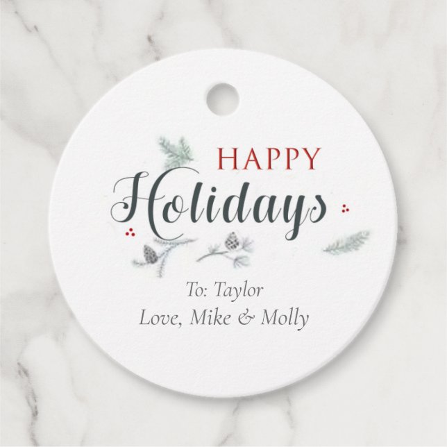 Juletiketterna lycklig Helgdag Gåvor Etiketter (Framsida)